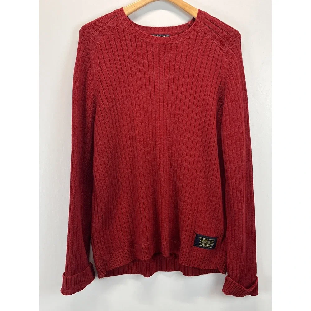 Vintage Polo Jeans Company Ribbed Sweater Sz XLarge GUC 90's Red Mens Y2K Knit